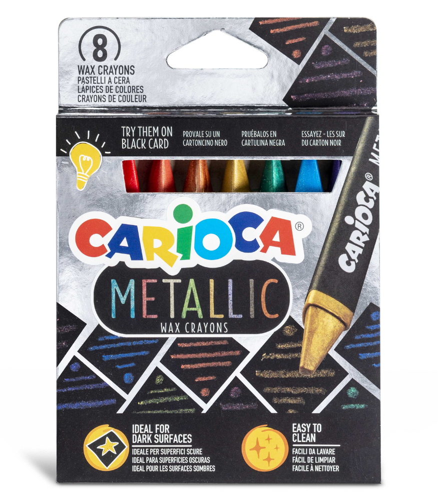 Carioca Jumbo &Uuml;&ccedil;gen Mum Boya Kalemi // Metalik (8 Adet)