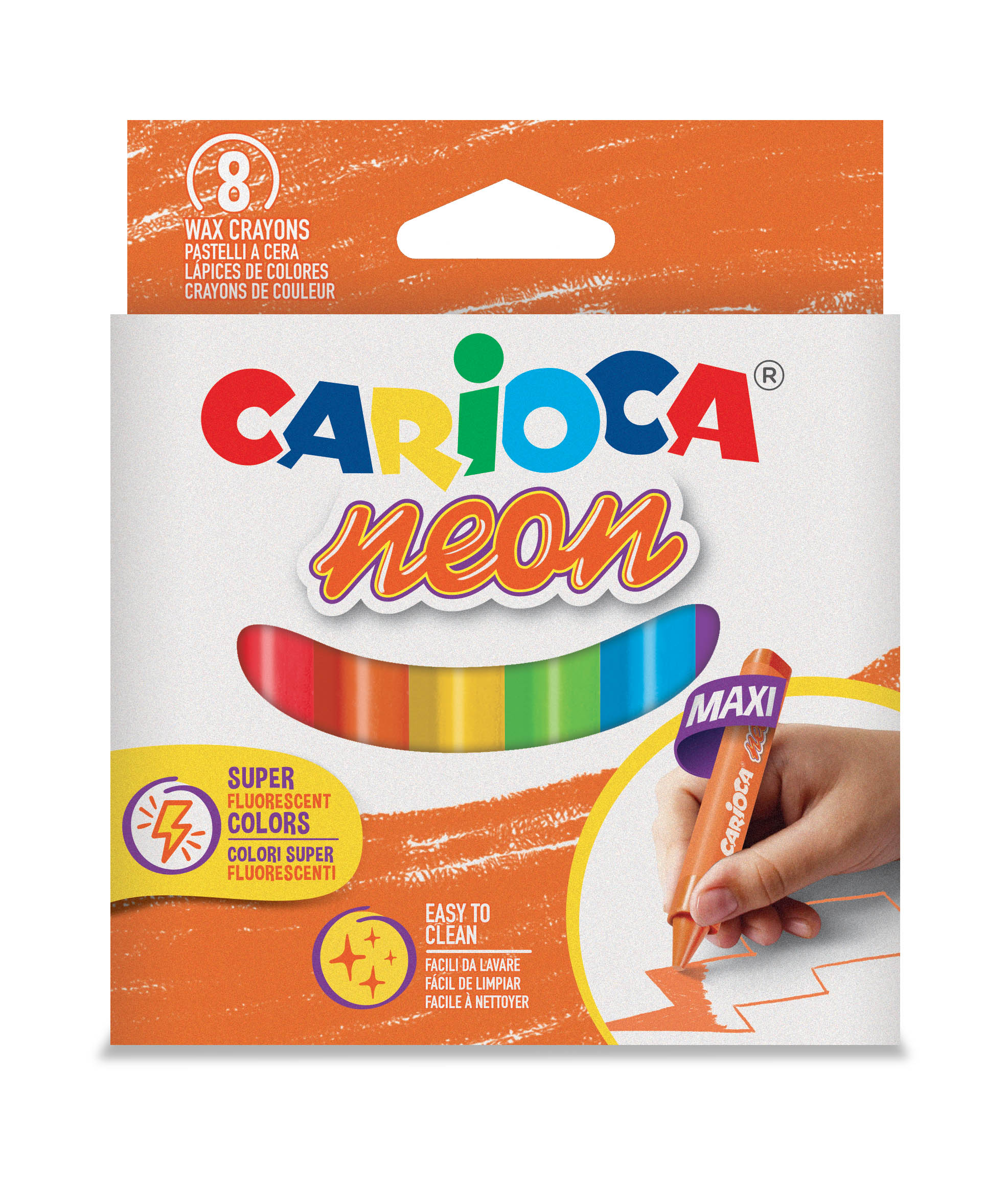 Carioca Jumbo Üçgen Mum Boya Kalemi // Neon (8 Adet)