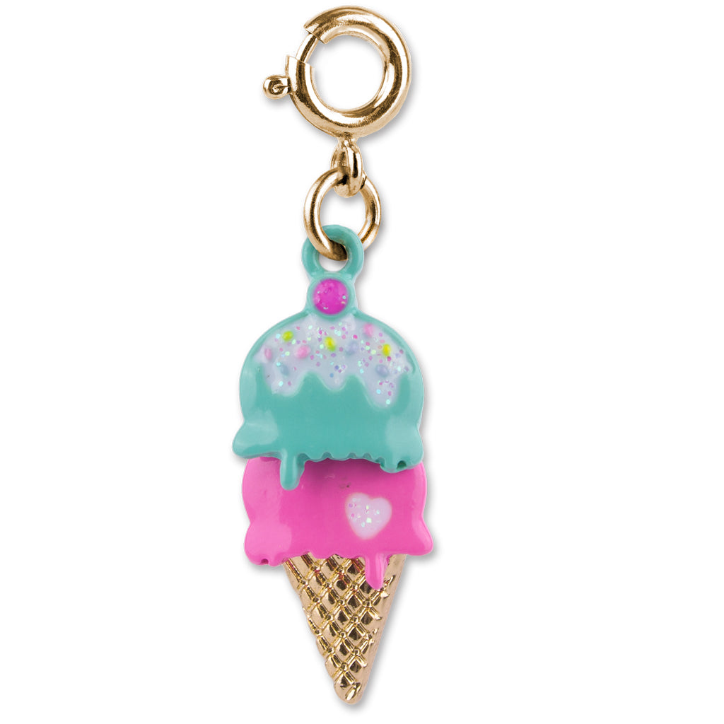 Charm It! Kolye & Bileklik Charm // Gold Swivel Ice Cream Cone