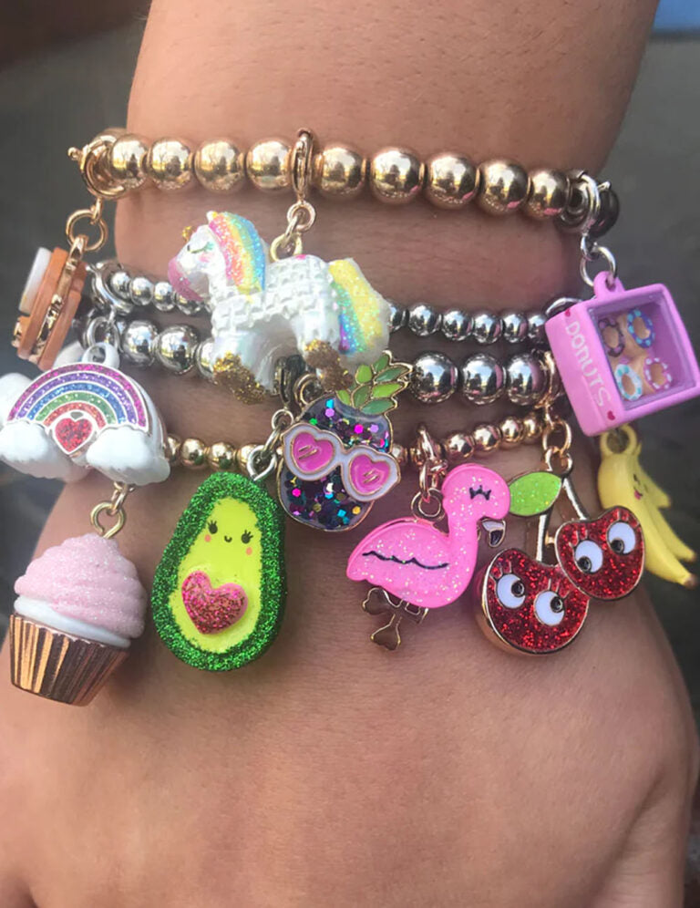 Charm It! Kolye & Bileklik Charm // Gold Glitter Flamingo