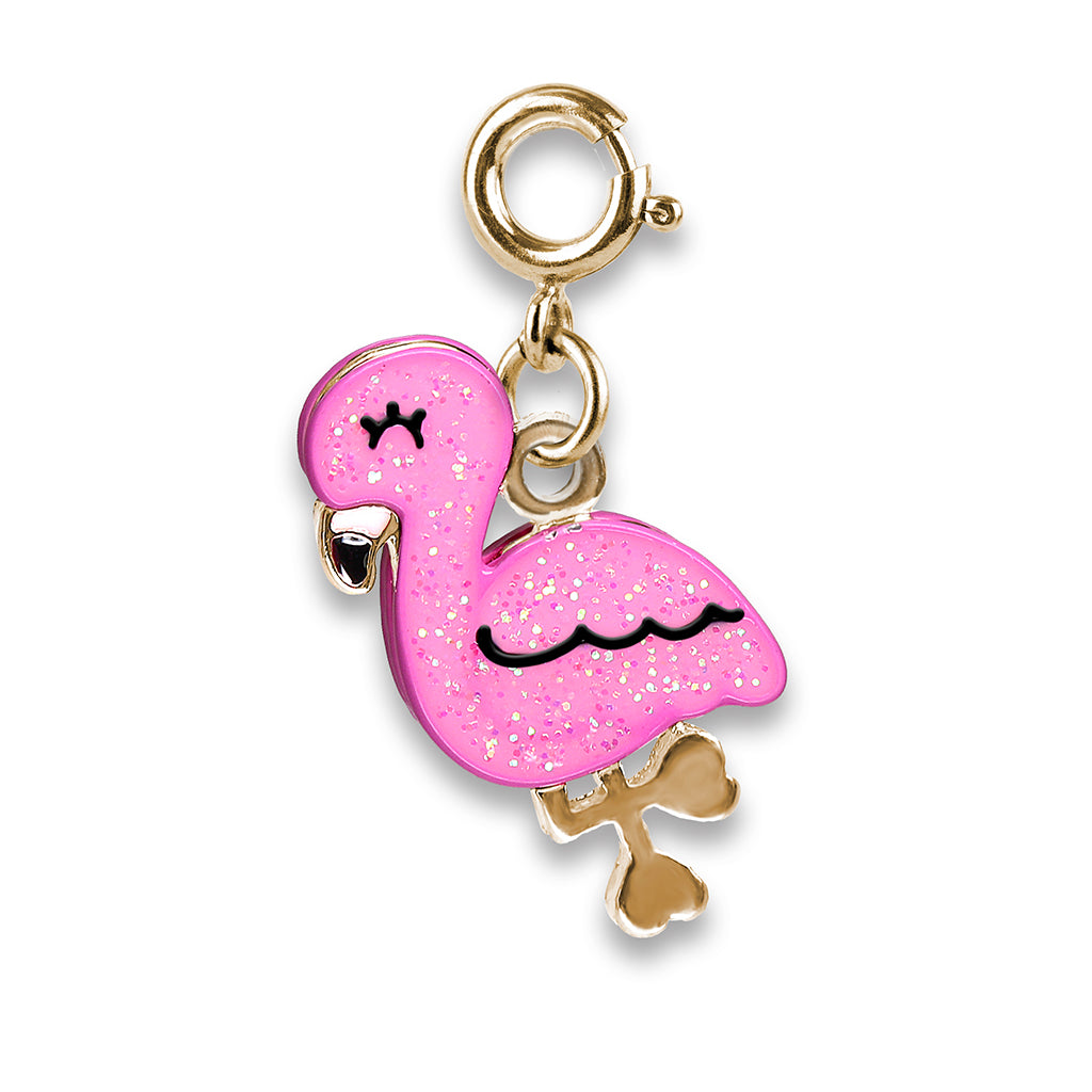 Charm It! Kolye & Bileklik Charm // Gold Glitter Flamingo