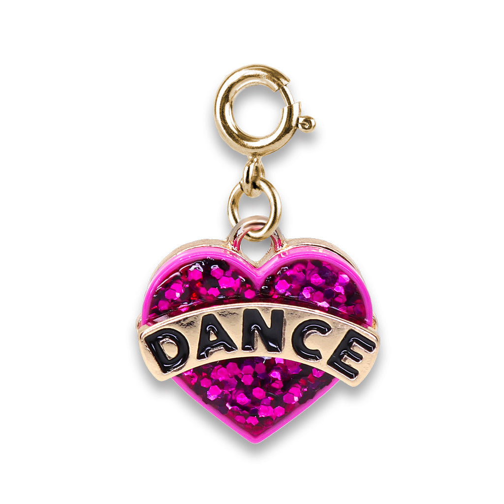 Charm It! Kolye & Bileklik Charm // Gold Glitter Dance Heart