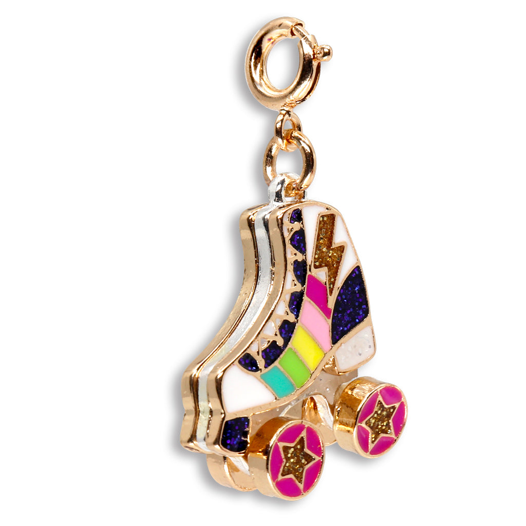 Charm It! Kolye & Bileklik Charm // Gold Rainbow Rollerskate