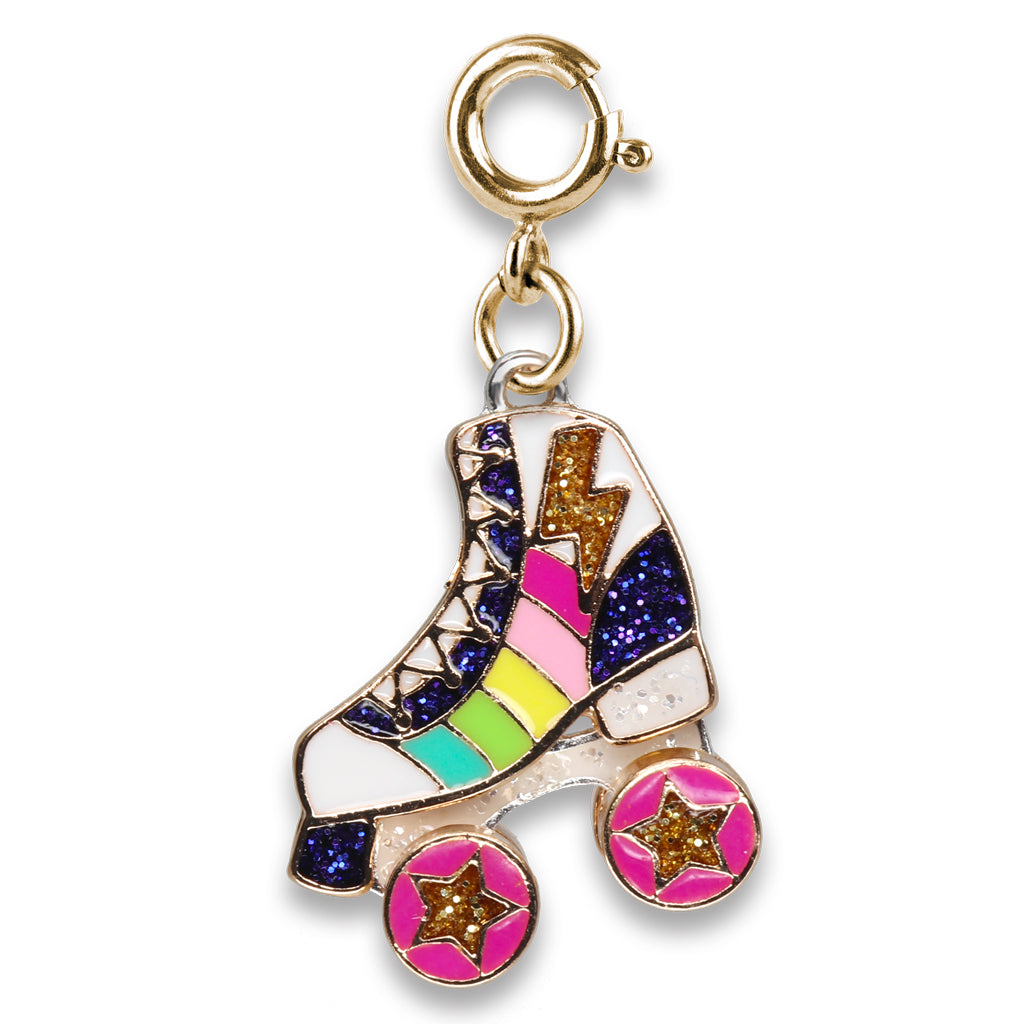 Charm It! Kolye & Bileklik Charm // Gold Rainbow Rollerskate
