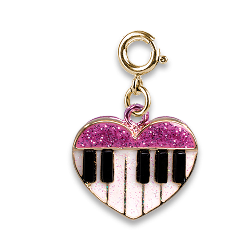 Charm It! Kolye & Bileklik Charm // Gold Glitter Piano Heart