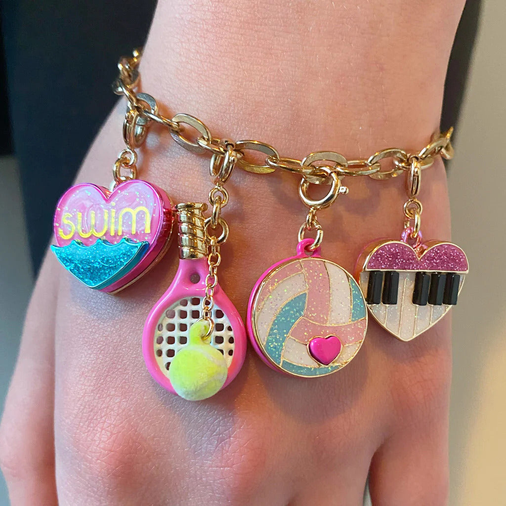 Charm It! Kolye & Bileklik Charm // Gold Glitter Volleyball