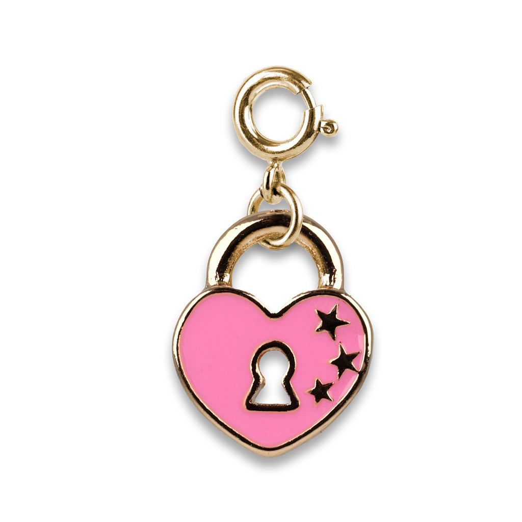 Charm It! Kolye & Bileklik Charm // Gold Heart Lock