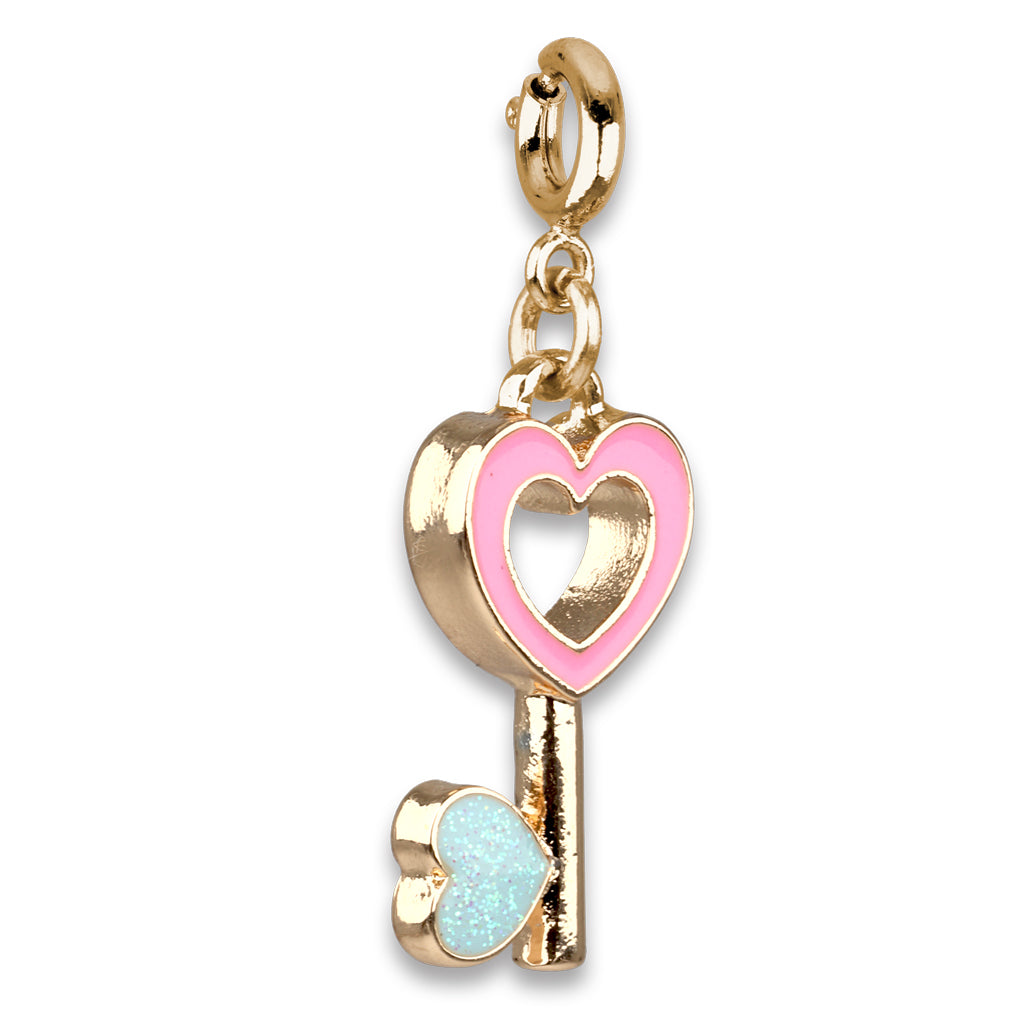 Charm It! Kolye & Bileklik Charm // Gold Heart Key