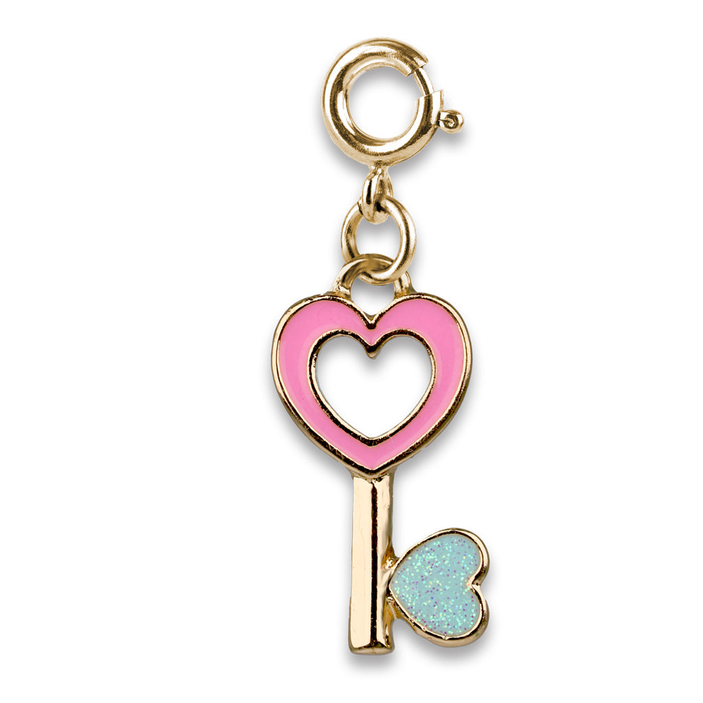Charm It! Kolye & Bileklik Charm // Gold Heart Key