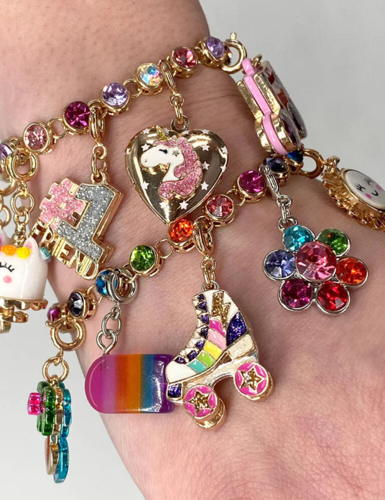 Charm It! Taşlı Bileklik // Gold Rainbow Rhinestone