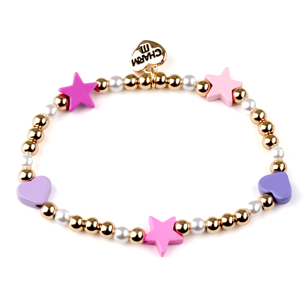 Charm It! Boncuk Bileklik // Gold Heart & Star