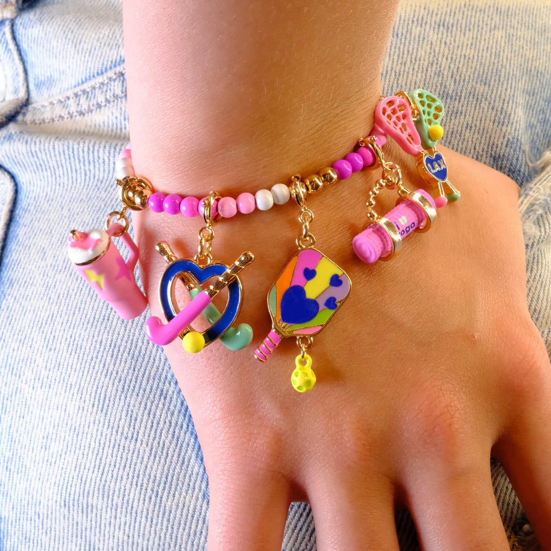 Charm It! Boncuk Bileklik // Gold Pink Stretch Bead Bracelet