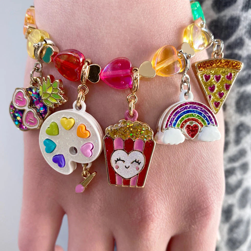 Charm It! Boncuk Bileklik // Gold Rainbow Heart