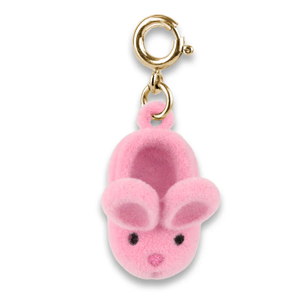 Charm It! Kolye & Bileklik Charm // Gold Furry Bunny Slipper