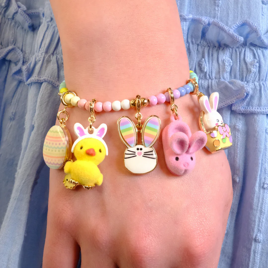 Charm It! Kolye & Bileklik Charm // Gold Furry Bunny Slipper
