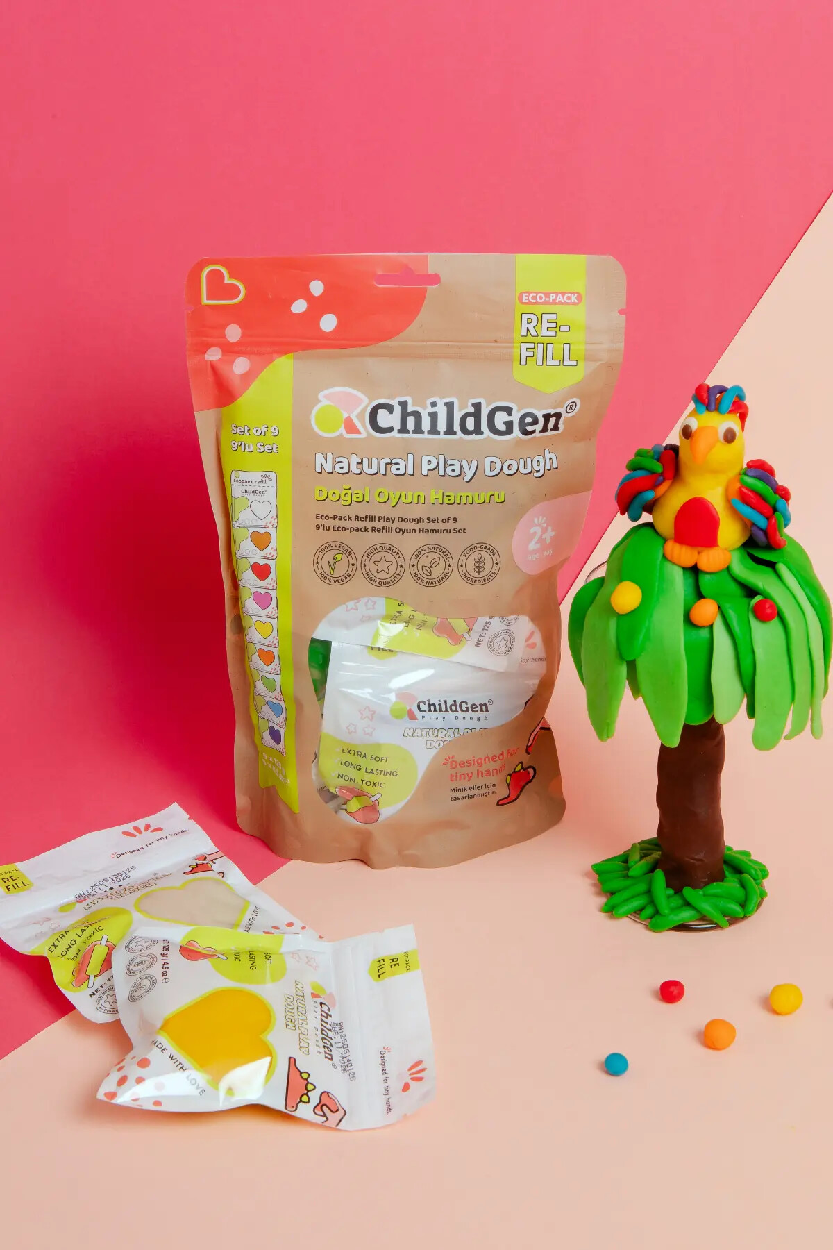 ChildGen Doğal Oyun Hamuru Refill Set (9 Adet)