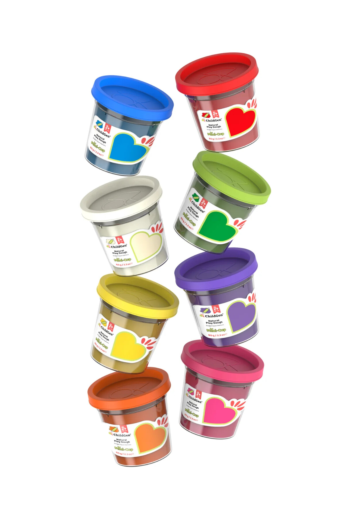 Childgen Doğal Oyun Hamuru Mini Cup (8 Adet) 