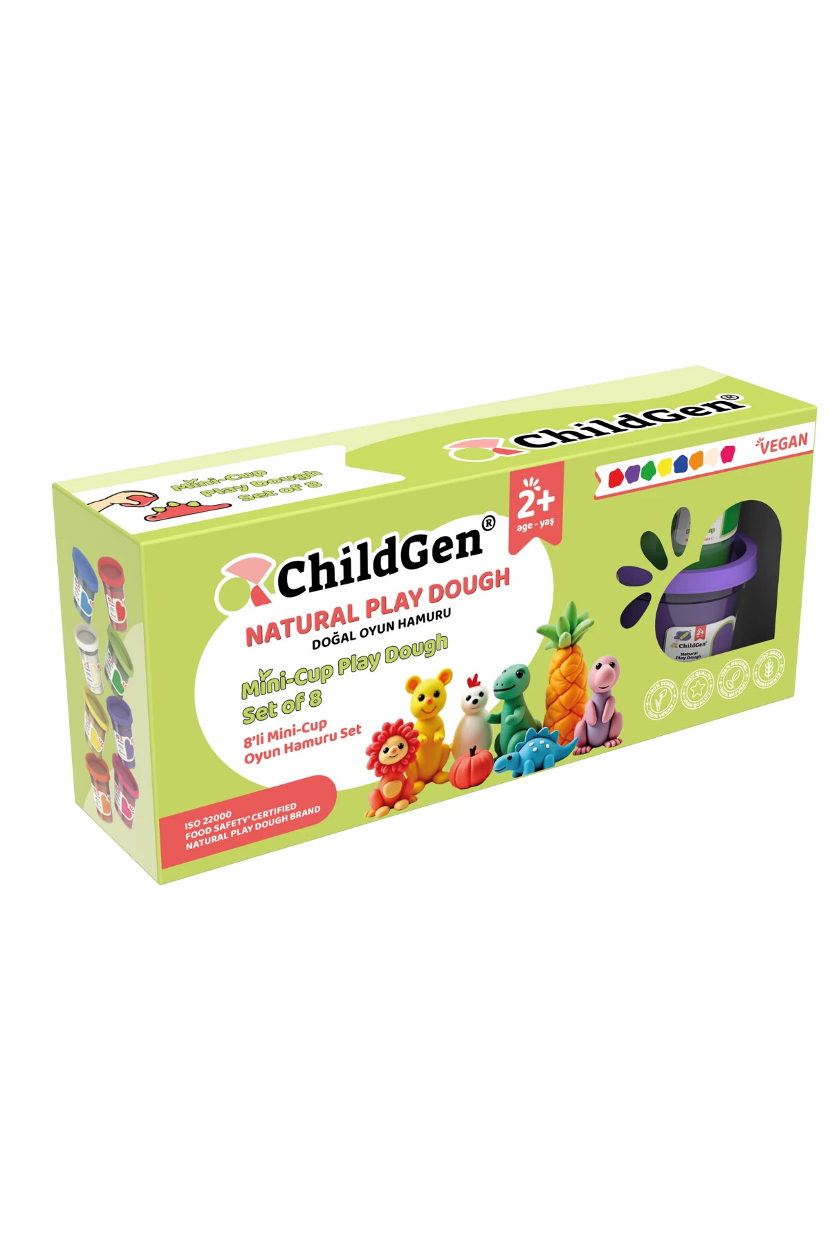 Childgen Doğal Oyun Hamuru Mini Cup (8 Adet) 