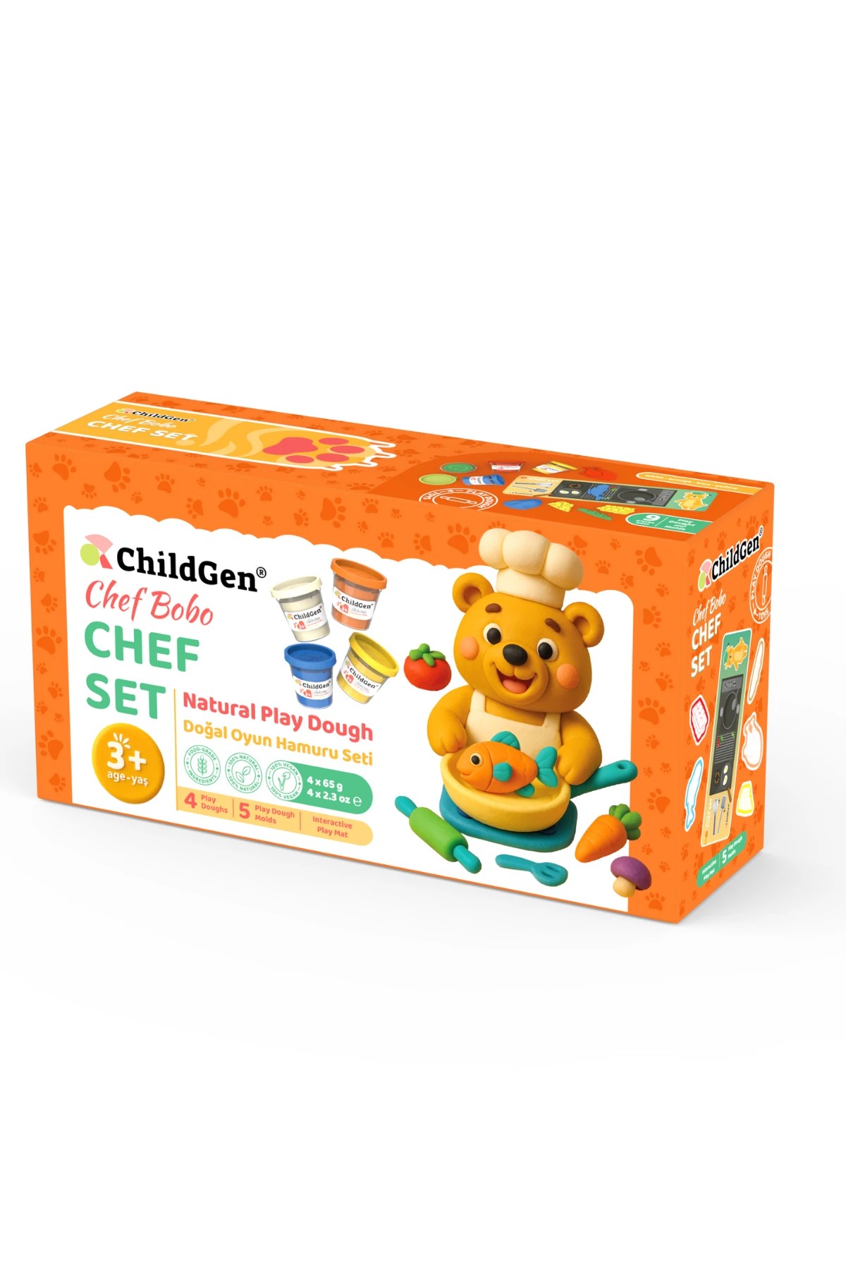 Childgen Doğal Oyun Hamuru Sevimli Patiler - Chef Set