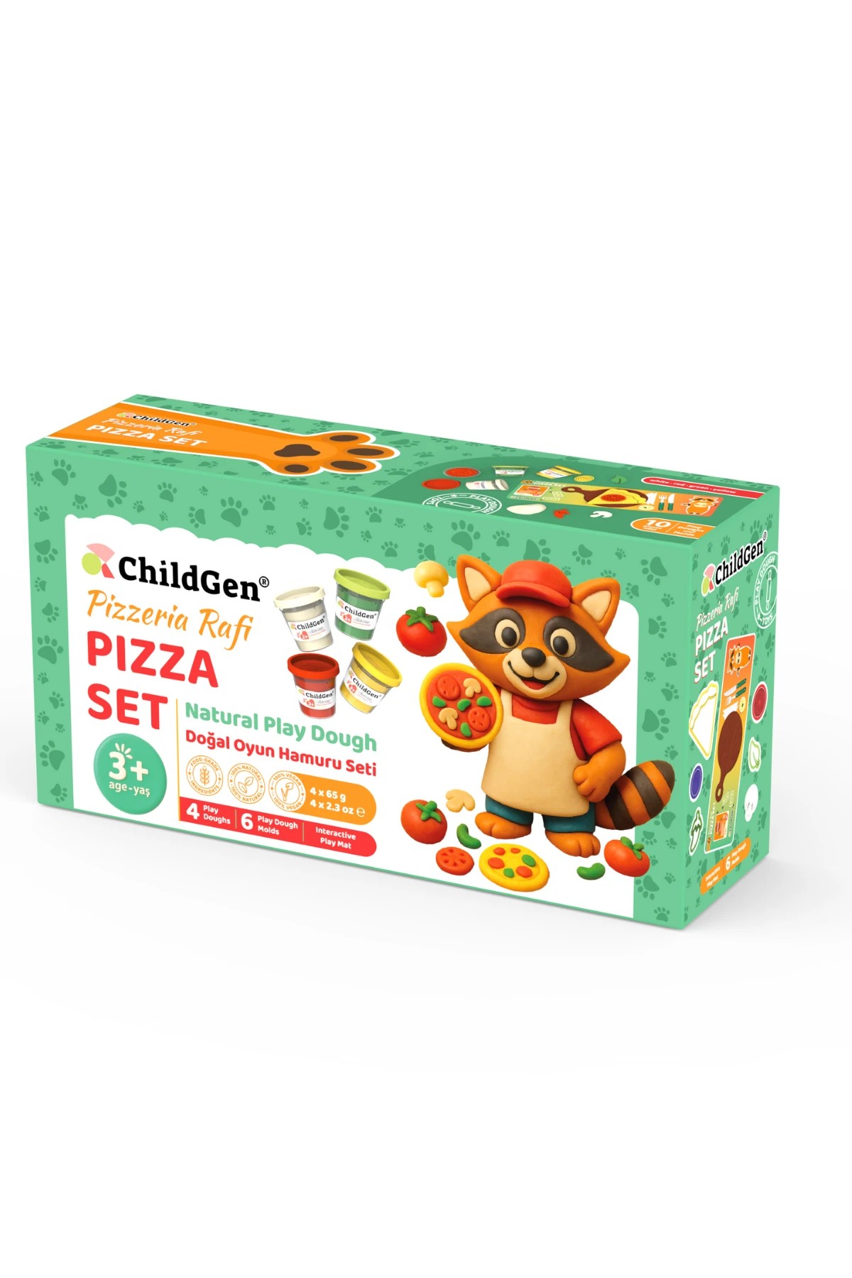 Childgen Doğal Oyun Hamuru Sevimli Patiler - Pizza Set