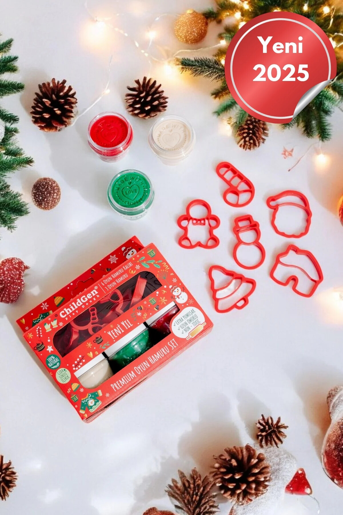 ChildGen Doğal Oyun Hamuru Mini Yeni Yıl Premium Set