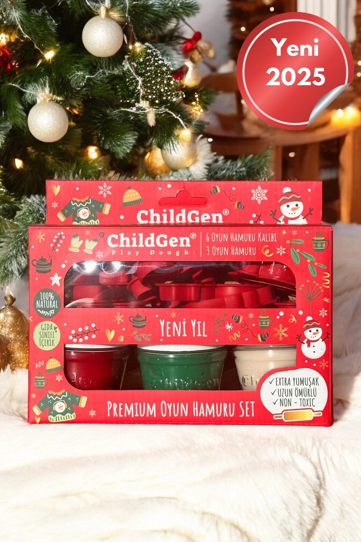 ChildGen Doğal Oyun Hamuru Mini Yeni Yıl Premium Set