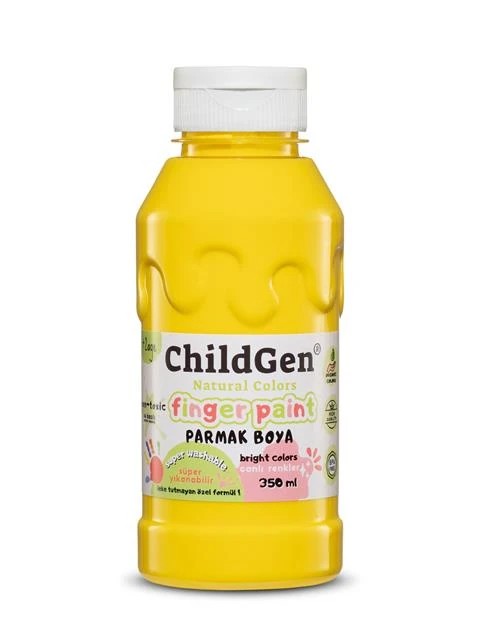 Childgen - Süper Yıkanabilir Parmak Boya 350 ml şişe - Sarı