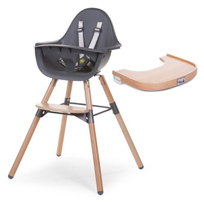 ChildHome Evolu 2 Mama Sandalyesi + Naturel Tepsi  // Naturel & Antrasit