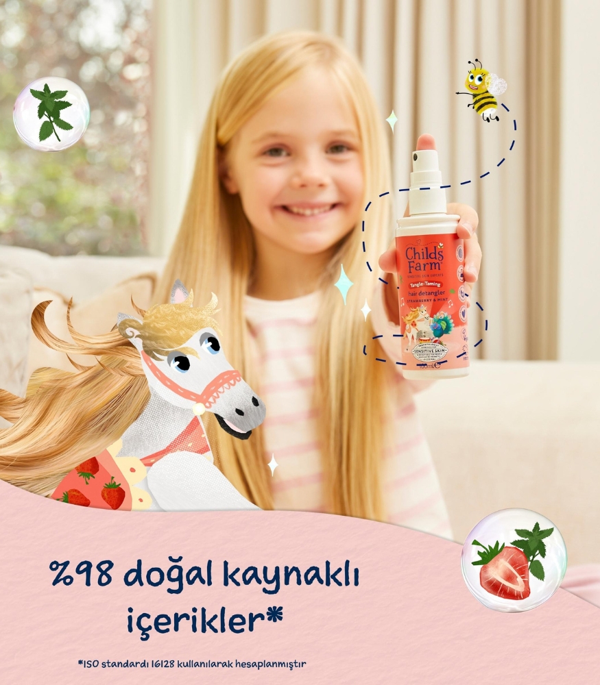 Childs Farm &Ccedil;ilek ve Organik Nane &Ouml;zl&uuml; Kolay Tarama &Ccedil;ocuk Sa&ccedil; Spreyi (100 ml)