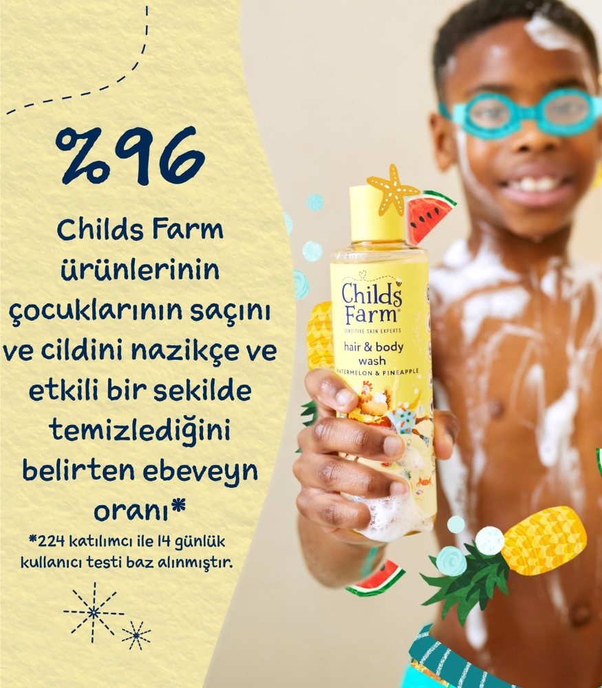 Childs Farm Karpuz ve Ananas &Ouml;zl&uuml; &Ccedil;ocuk Sa&ccedil; ve V&uuml;cut Şampuanı (250 ml)