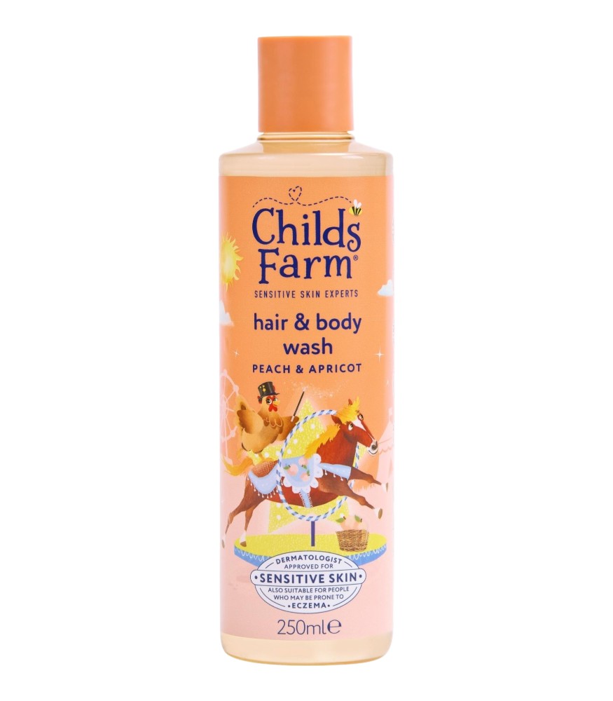 Childs Farm Şeftali ve Kayısı &Ouml;zl&uuml; &Ccedil;ocuk Sa&ccedil; ve V&uuml;cut Şampuanı (250 ml)