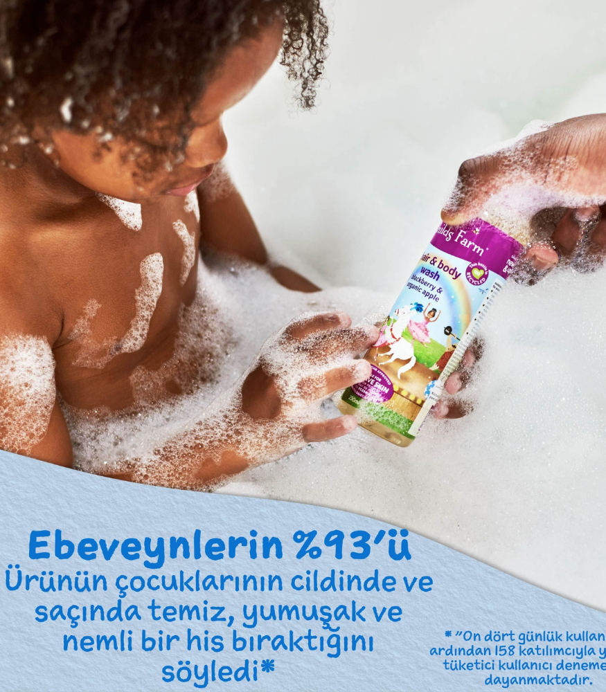 Childs Farm Böğürtlen ve Organik Elma Özlü Çocuk Saç ve Vücut Şampuan (500ml)