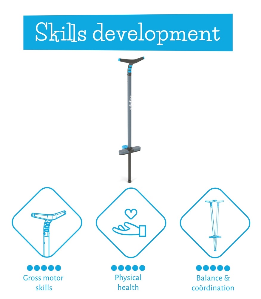 Chillafish Poogi Pogo Stick Zıplama &Ccedil;ubuğu (110 cm) // Mavi