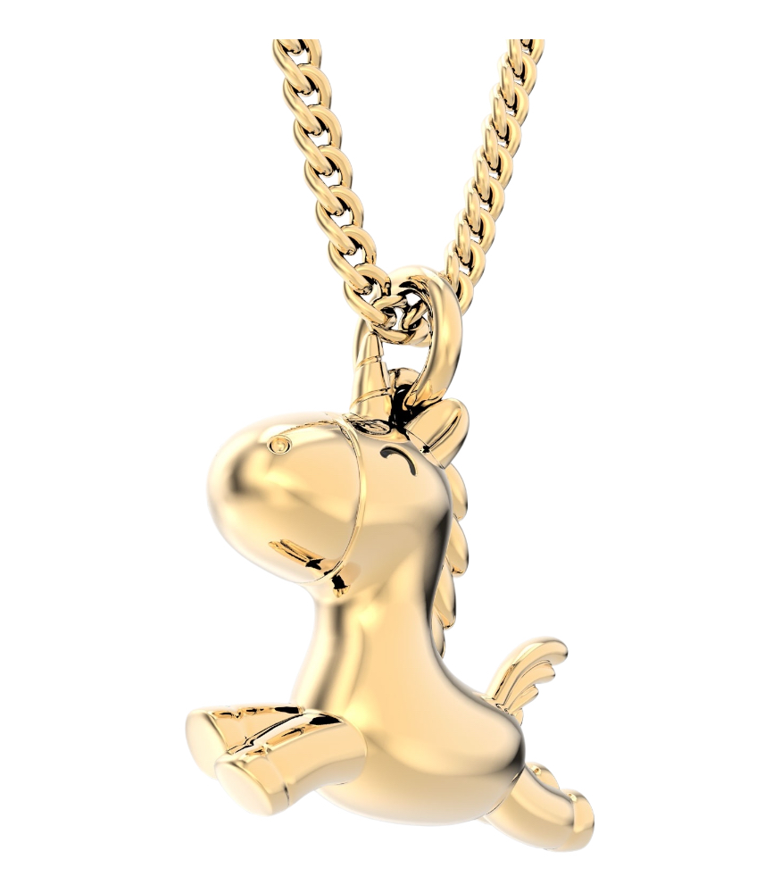 Chocli Altın Kaplama Kolye (18 Ayar) // Uçan Unicorn