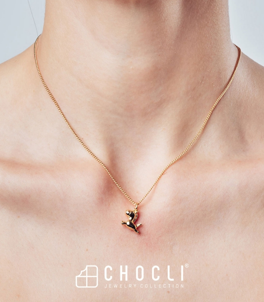 Chocli Altın Kaplama Kolye (18 Ayar) // Uçan Unicorn