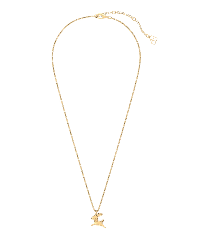 Chocli Altın Kaplama Kolye (18 Ayar) // Tavşan