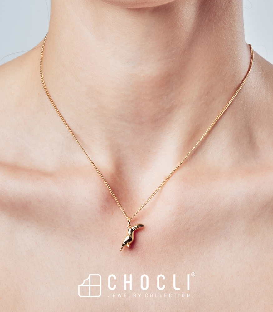 Chocli Altın Kaplama Kolye (18 Ayar) // Tukan