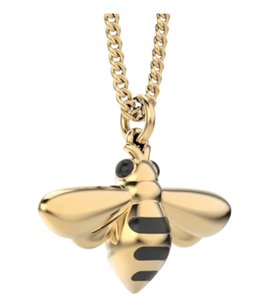 Chocli Altın Kaplama Kolye (18 Ayar) // Arı