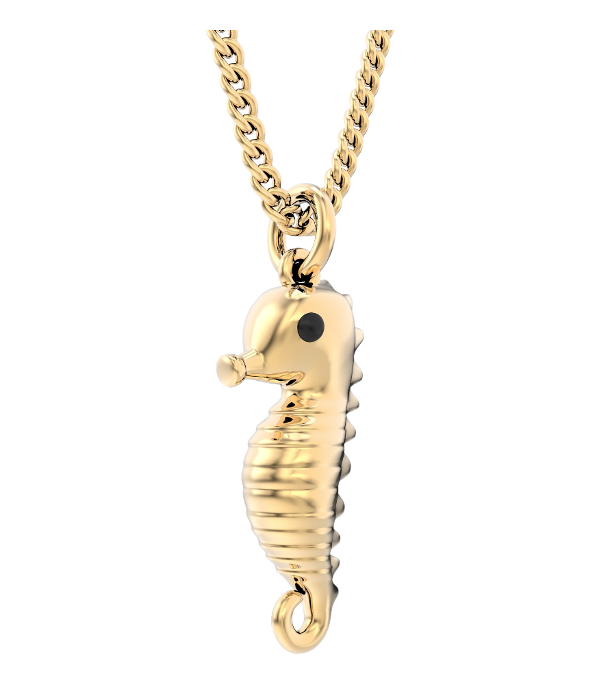 Chocli Altın Kaplama Kolye (18 Ayar) // Denizatı