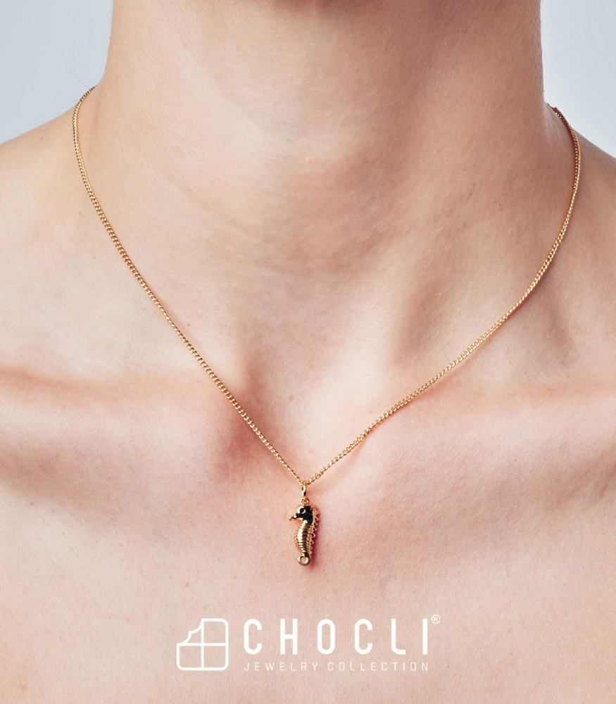 Chocli Altın Kaplama Kolye (18 Ayar) // Denizatı
