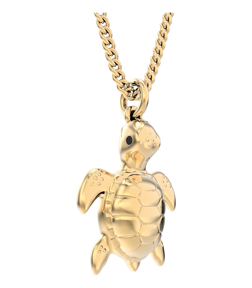 Chocli Altın Kaplama Kolye (18 Ayar) // Kaplumbağa
