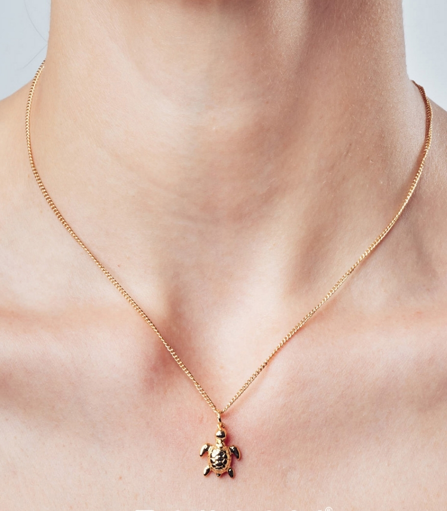 Chocli Altın Kaplama Kolye (18 Ayar) // Kaplumbağa