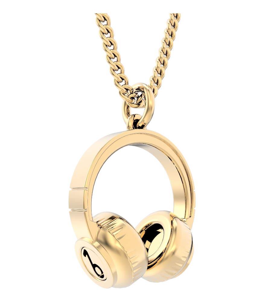 Chocli Altın Kaplama Kolye (18 Ayar) // Kulaklık