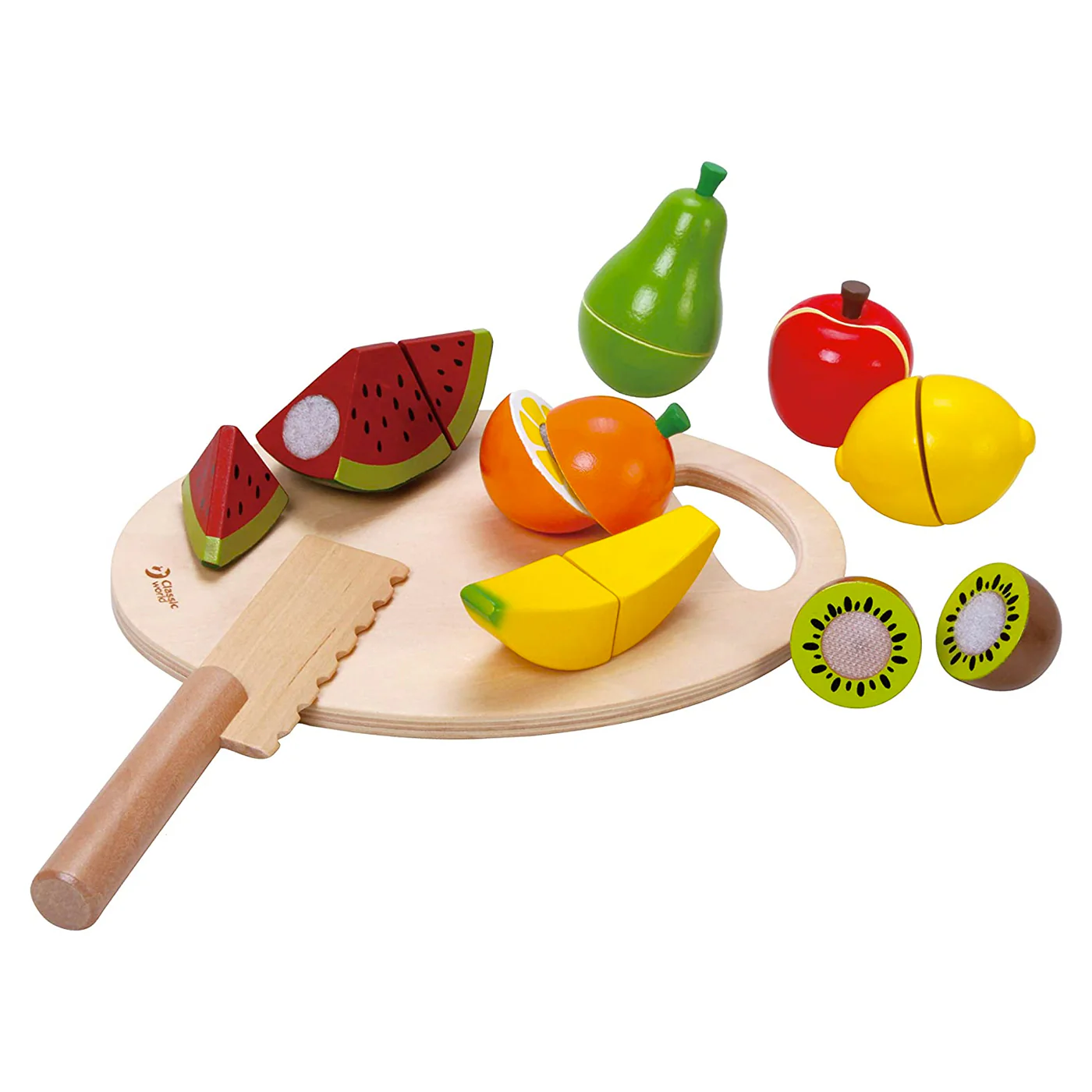 Classic World Ahşap Meyve Sebze Kesme Oyunu 17 Parça