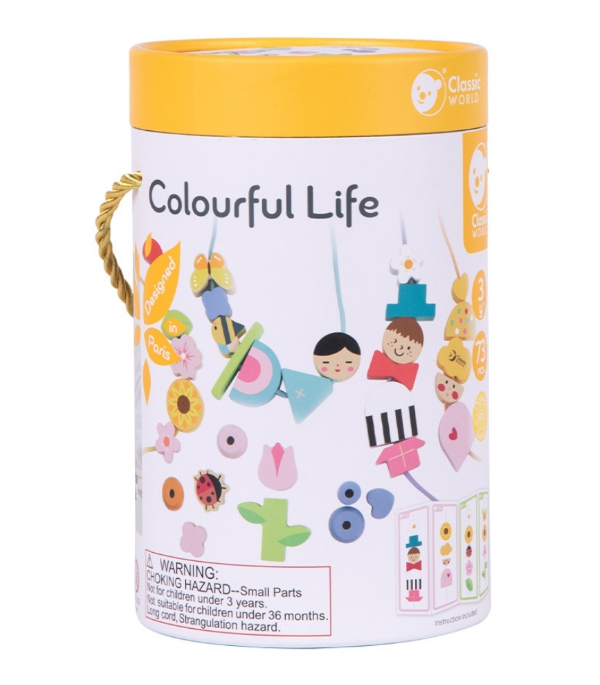 Classic World Ahşap Boncuk Dizme Oyunu // Renkli Dünya