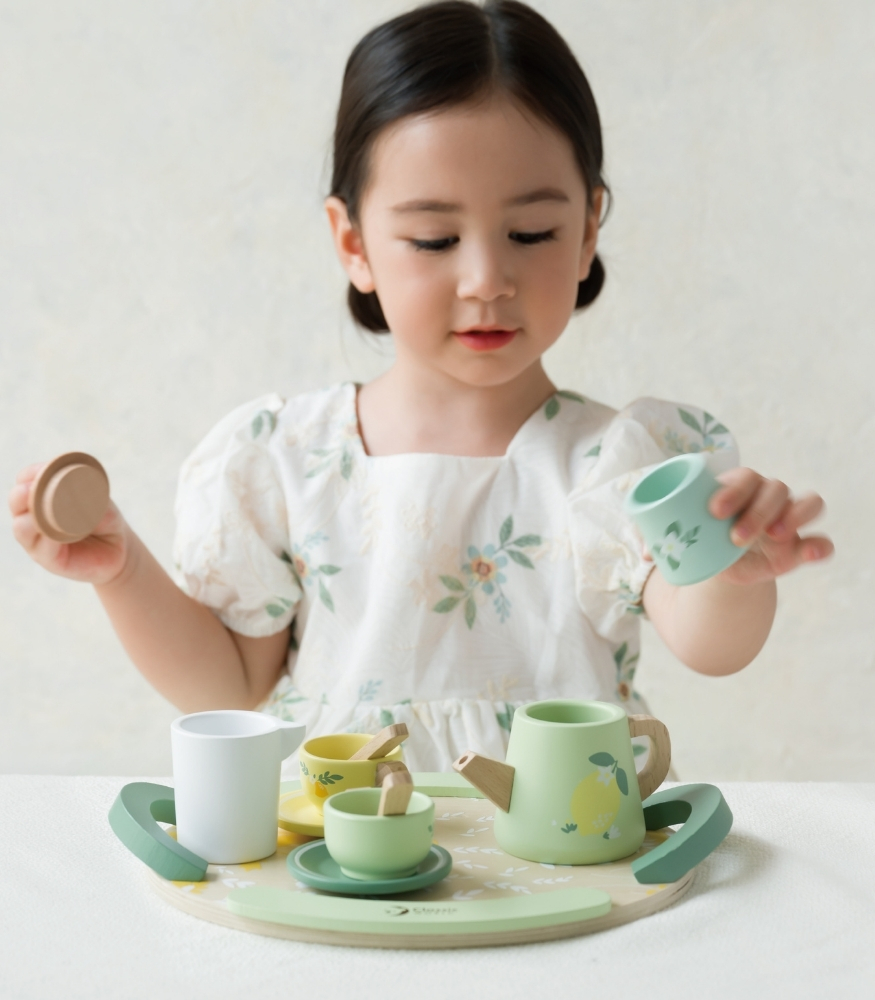 Classic World Ahşap Vintage Çay Seti