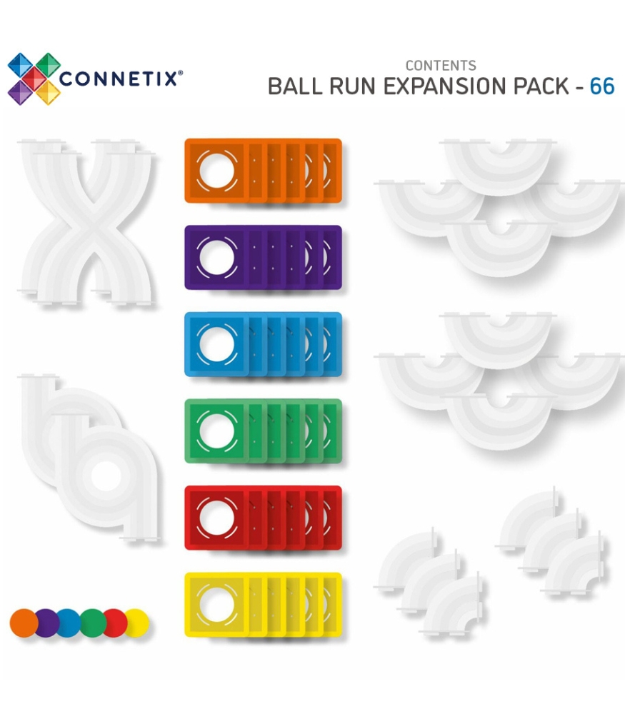Connetix Rainbow Ball Run Expansion Manyetik Blok Set (66 Par&ccedil;a)