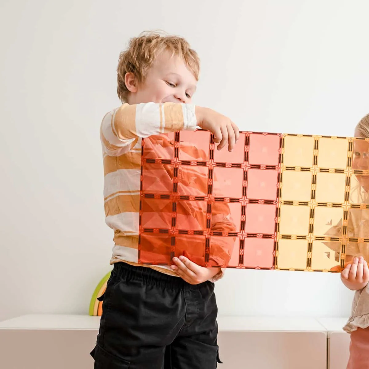 Connetix Pastel Lemon & Peach Base Plate Manyetik Blok Set (2 Par&ccedil;a)