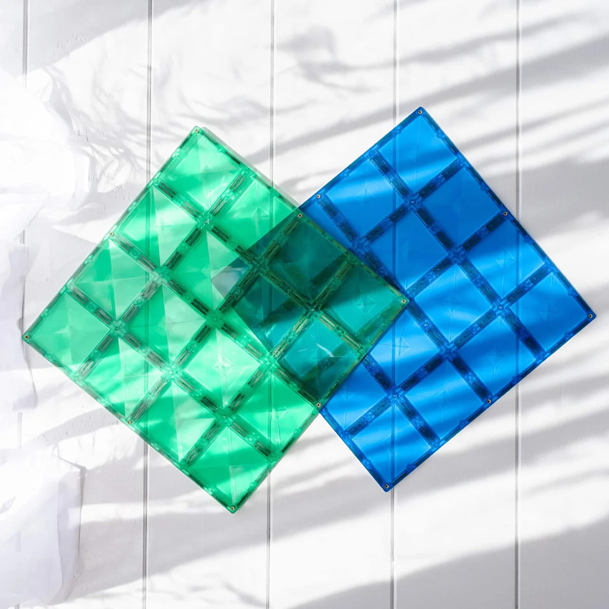 Connetix Rainbow Blue & Green Base Plate Manyetik Blok Set (2 Par&ccedil;a)