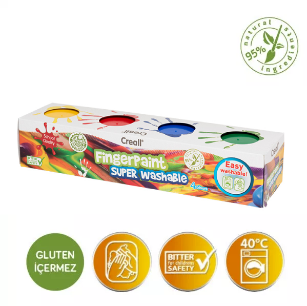 Creall Yıkanabilir Parmak Boya (4 x 125 ml)